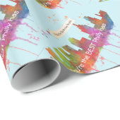 PAPIER CADEAU HORIZON DE PHILADELPHIE PENNSYLVANNIA DE JOYEUX (Coin rond)