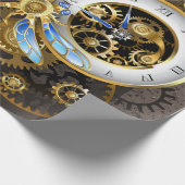 Papier Cadeau Horloge à vapeur avec libellule mécanique (Coin)