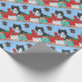 Papier Cadeau Horloge de coucou drôle de smoking de noir de chat (Coin)