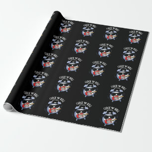 Papier Cadeau Horloge Et Roulement Rock Pun Drôle Fond Sombre
