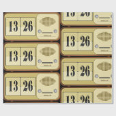 Papier Cadeau Horloge Radio Flip Vintage Rétro (Plat)