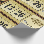 Papier Cadeau Horloge Radio Flip Vintage Rétro (Coin)
