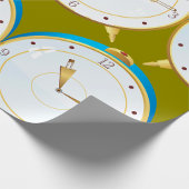 Papier Cadeau Horloge rétro d'alarme or avec réglage bleu