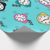 Papier Cadeau Horloge réveil bleu motif (Coin)