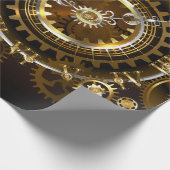 Papier Cadeau Horloge Steampunk avec des engrenages anciens (Coin)