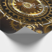Papier Cadeau Horloge Steampunk avec des engrenages anciens (Coin)