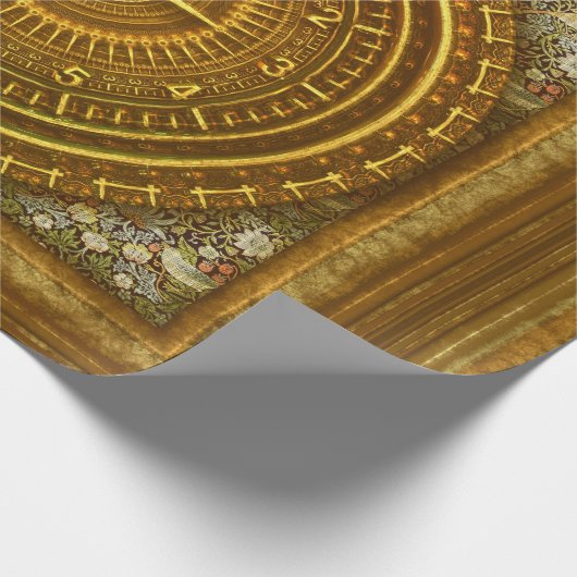 Papier Cadeau Horloge victorienne or élégant (Coin)