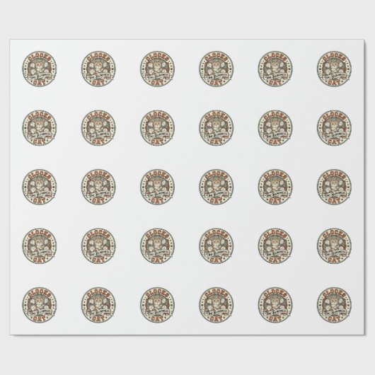 Papier Cadeau Horloges Temps Cécité Chat Horloges Temps Cécité C (Plat)