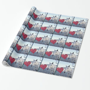Papier Cadeau HORSE coeur Valentine