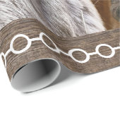 Papier Cadeau Horse Cowboy Boots Sunflowers Barque (Coin rond)