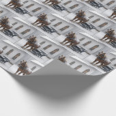 Papier Cadeau Horse Harnessed to a Sleigh By a Chapel (Coin)