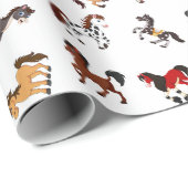 Papier Cadeau Horse Party (Coin rond)