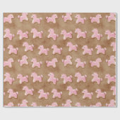 Papier Cadeau Horses Brown Pink Birthday (Plat)