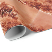 Papier Cadeau HORSES GRAZER, Rouge antique rose Brown (Coin rond)