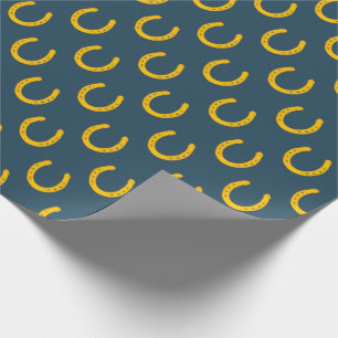 Papier Cadeau Horseshoe or motif noir arrière - plan emballage c