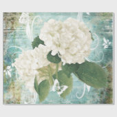 Papier Cadeau Hortensia blanc (Plat)