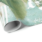 Papier Cadeau Hortensia blanc (Coin rond)