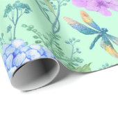 Papier Cadeau Hortensia Bleu (Coin rond)