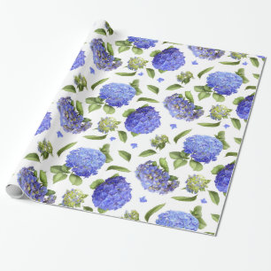 Papier Cadeau Hortensias bleus