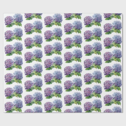 Papier Cadeau Hortensias bleus (Plat)