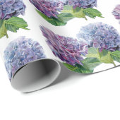 Papier Cadeau Hortensias bleus (Coin rond)