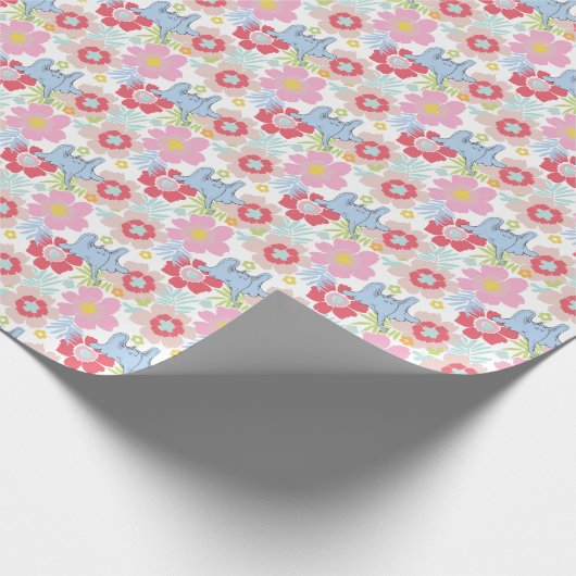 Papier Cadeau Horton Entend Un Qui | Motif à fleurs Pastel (Coin)