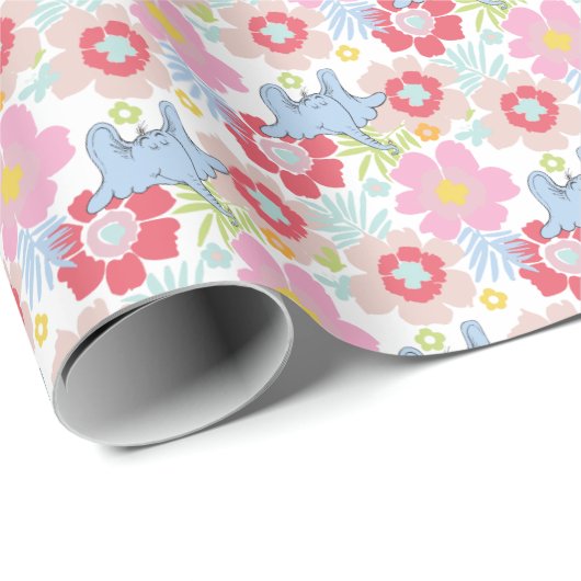 Papier Cadeau Horton Entend Un Qui | Motif à fleurs Pastel (Coin rond)