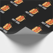 Papier Cadeau Hot Dog Funny Snack Pun Dark BG (Coin)