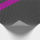 Papier Cadeau Hot Fuchsia Pink Racing Stripes Carbon Fiber Style (Coin)