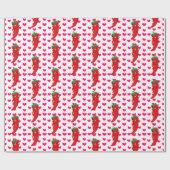 Papier Cadeau Hot Pepper Diva Pink Hearts Motif Dessin (Plat)