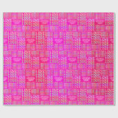 Papier Cadeau Hot rose Personnalisé "LOVE" Motif de typographie (Plat)