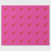Papier Cadeau Hot rose rétro moderne Starburst Motif (Plat)