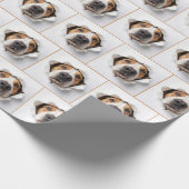 Papier Cadeau Hound Dog Peeking À Travers Torn Papier Trou (Coin)
