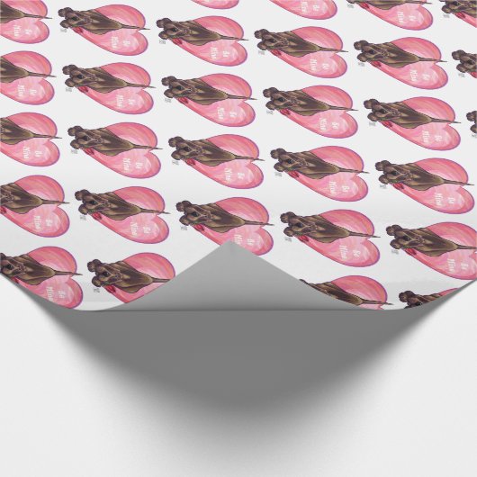 Papier Cadeau Hound Dog Valentine's Day (Coin)