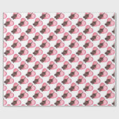 Papier Cadeau Hound Dog Valentine's Day (Plat)