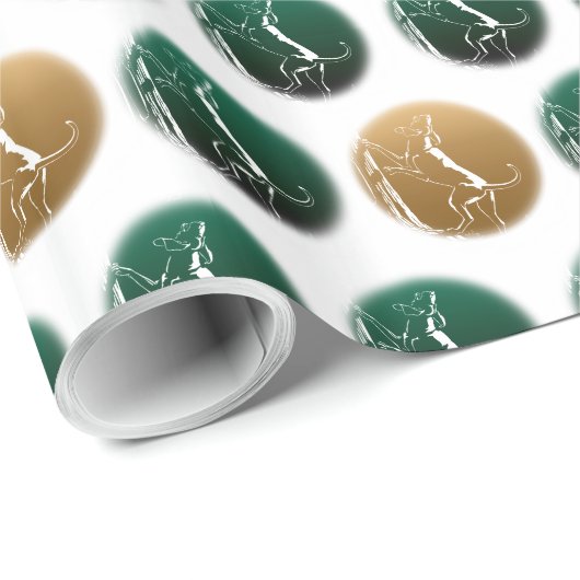 Papier cadeau Hound Dog Wrapping Papier de chasse  (Coin rond)