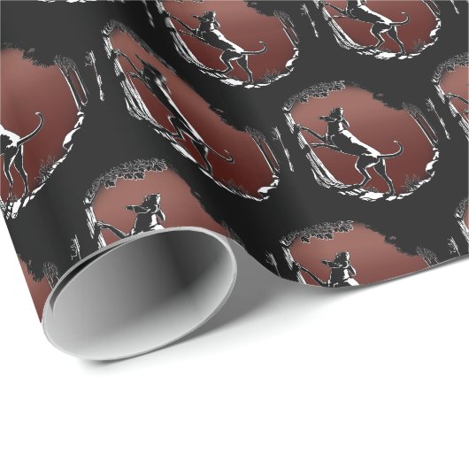 Papier cadeau Hound Dog Wrapping Papier de chasse  (Coin rond)
