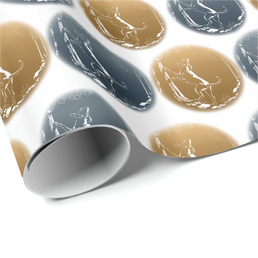 Papier cadeau Hound Dog Wrapping Papier de chasse (Coin rond)