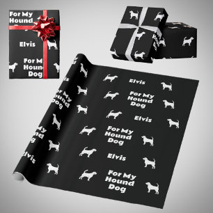 Papier Cadeau Hound Homme Chien Silhouettes noir et blanc