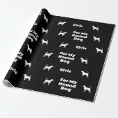 Papier Cadeau Hound Homme Chien Silhouettes noir et blanc (Déroulé)