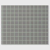 Papier Cadeau Houndstooth classique vacances noir vert élégant (Plat)