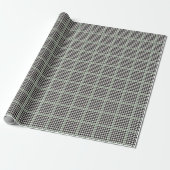 Papier Cadeau Houndstooth classique vacances noir vert élégant (Déroulé)