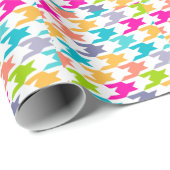 Papier Cadeau Houndstooth coloré Motif sans couture 3 (Coin rond)