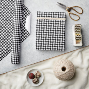 Papier Cadeau Houndstooth noir et blanc par Shirley Taylor