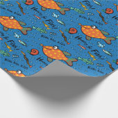 Papier Cadeau Hourra pour le motif de poissons (Coin)