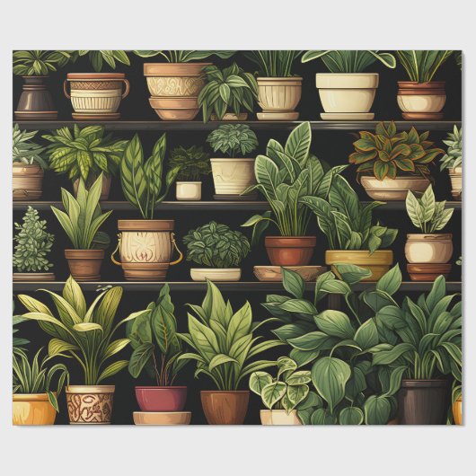 Papier Cadeau House Plants  (Plat)