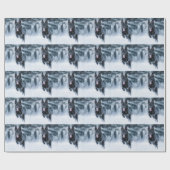 Papier Cadeau Housse de couette Black German Shepherd dans la ne (Plat)