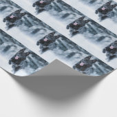 Papier Cadeau Housse de couette Black German Shepherd dans la ne (Coin)