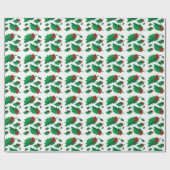 Papier Cadeau Houx de Noël (Plat)