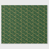 Papier Cadeau Houx doré abstrait (Plat)
